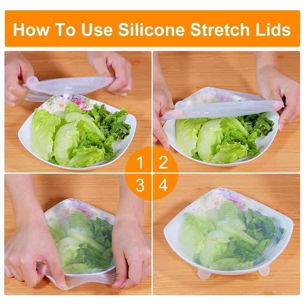 Reusable Silicone Stretch Lids For Food Cover ( Set of 6 )