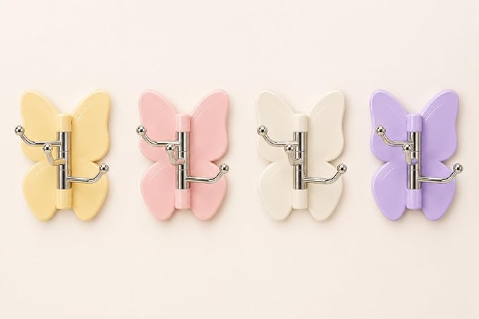 Premium Butterfly Adhesive Wall Hooks -180°Rotating