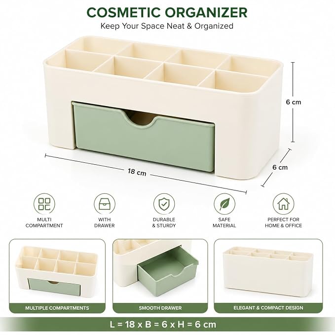 Makeup Organizer Multi-Compartment Storage Box