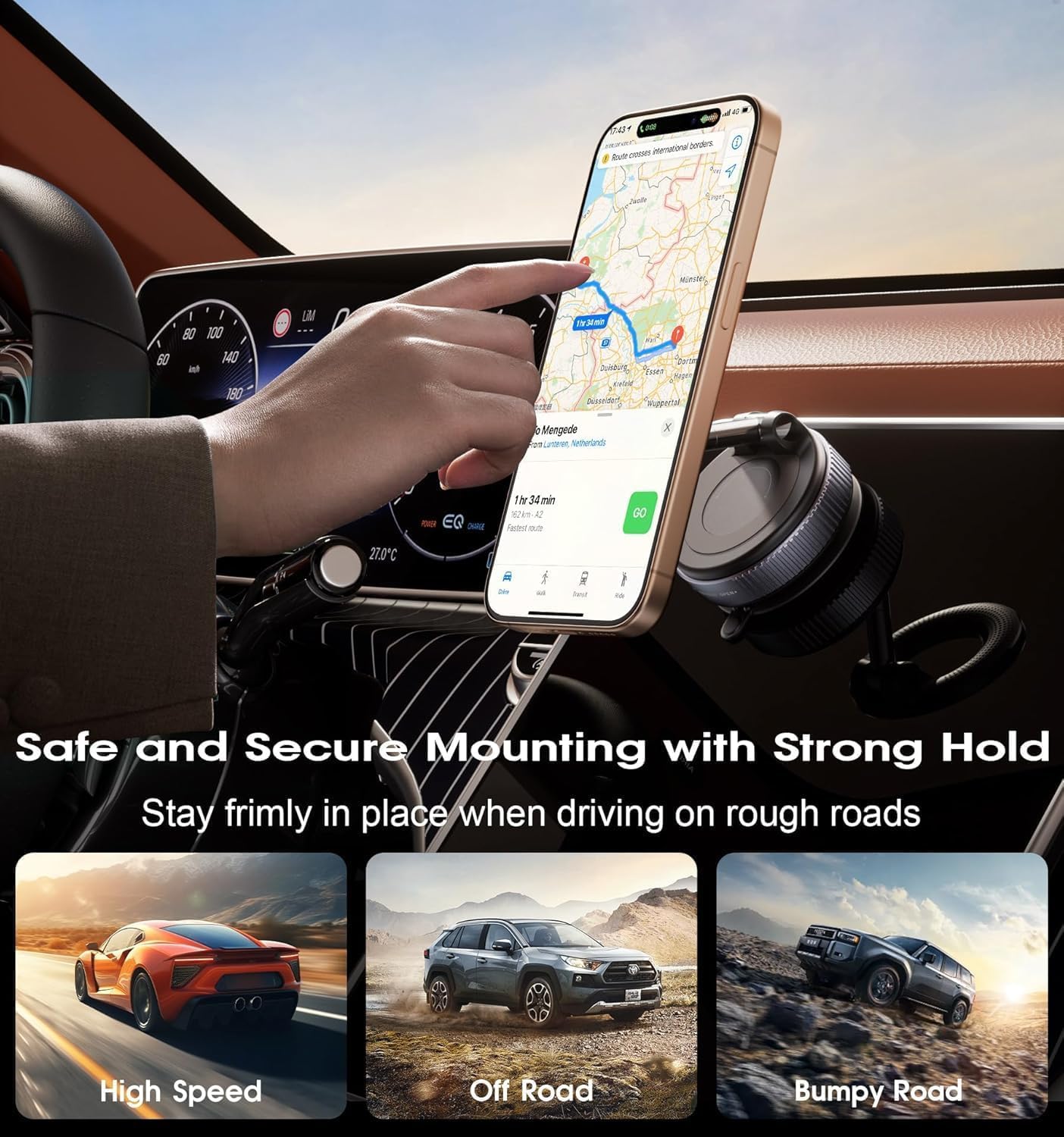 360° Vacuum Magnetic Phones Holder - Free (349/-) 3-in-1 Speed Charging Cable