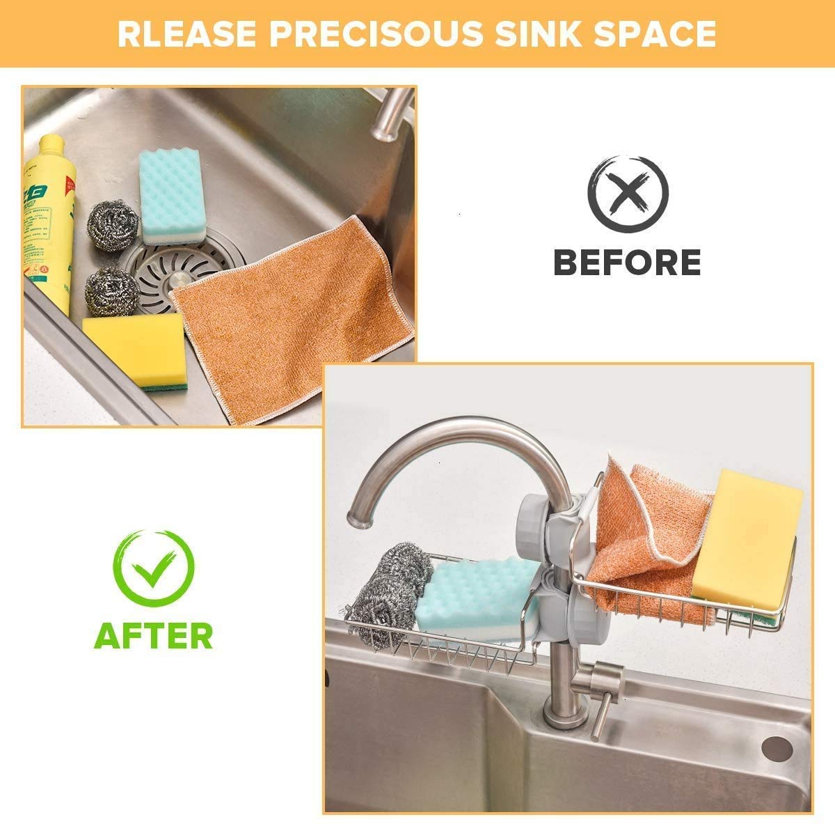 Kitchen Sink Faucet - Free 3 Non-Scratch Dish Wash Cloth (worth 149/-)