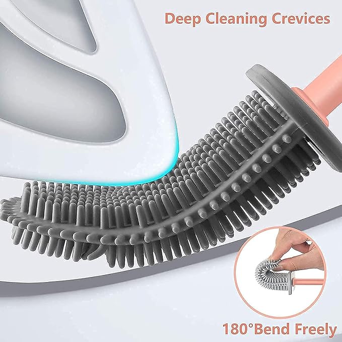 Silicone Toilet Brush for Hygienic Bathroom Cleaning