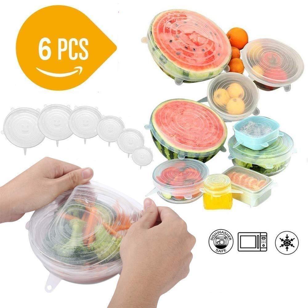 Reusable Silicone Stretch Lids For Food Cover ( Set of 6 )