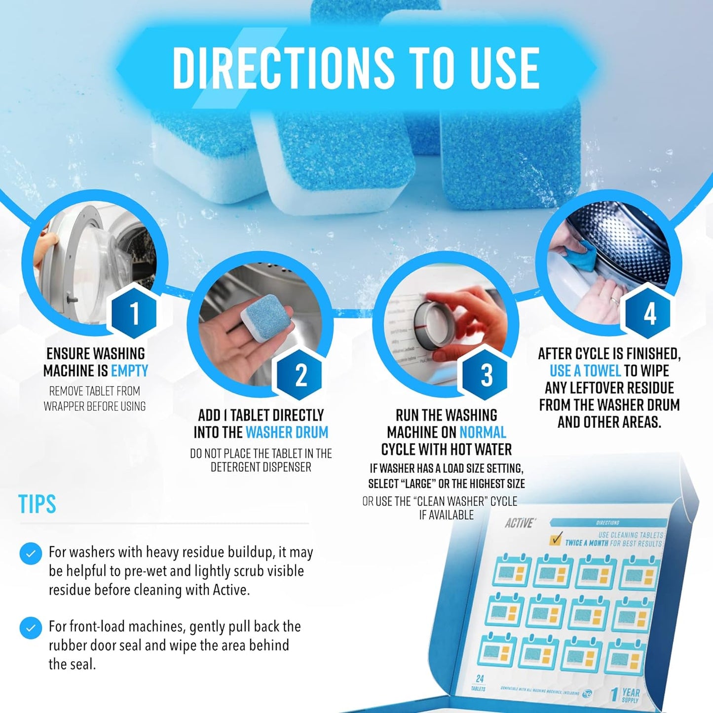 Washing Machine Cleaner Tablets (Buy 6 Get 12 Free)