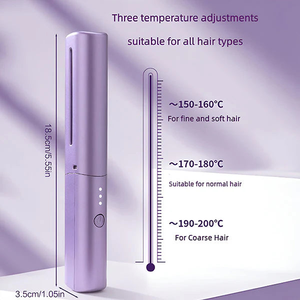 2 in 1 Rechargeable Hair Straightener + Comb