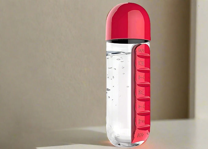 Water Bottle With Pillbox (Pack of 2) ⭐⭐⭐⭐(4.8/5)