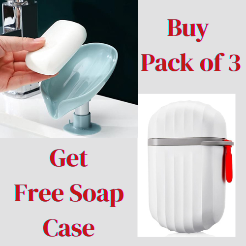 Free Soap Case with Leaf Shaped Self Draining Soap Holder