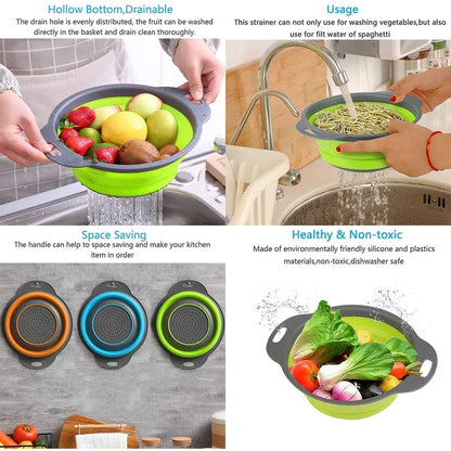 Silicone Kitchen Strainer Basket Easy Washing Solution