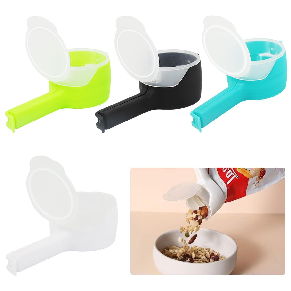 2-in-1 Food Bag Pouring & Sealing Clip