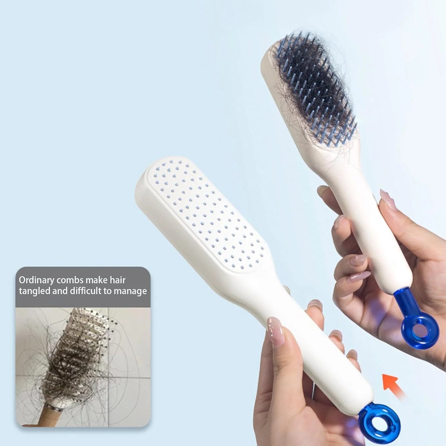 Self Cleaning Hair Brush (Pack of 2)