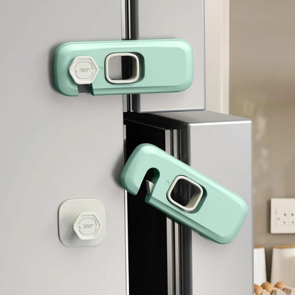 Child Safety Lock for Refrigerator Cabinet & Cupboard - Adhesive Baby Proof Lock