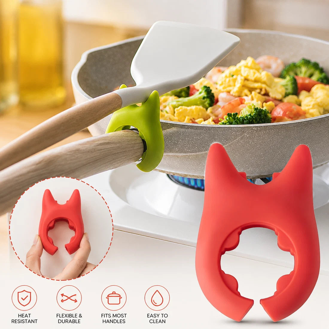 Premium Cat Ear Spoon Rest - Heat Resistant