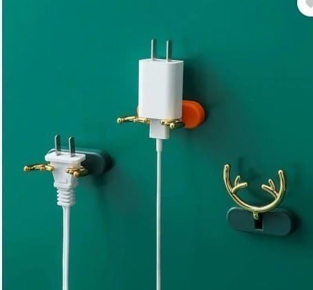Premium Wall Mounted Plug Holder - Deer Antler Design