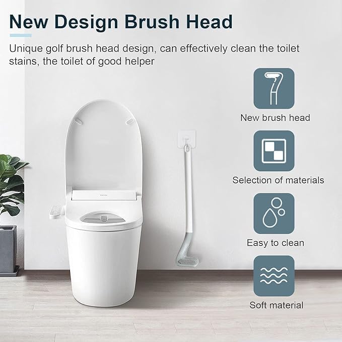 Multipurpose Silicone Toilet Brush - Golf Shape Design