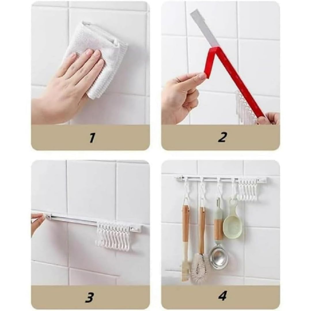 Cabinet Sliding Hook Rack | Adjustable Hooks [40cm]