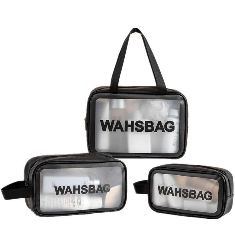 Travel Kit (Set of 3) Washbag Organizer with Clear Window