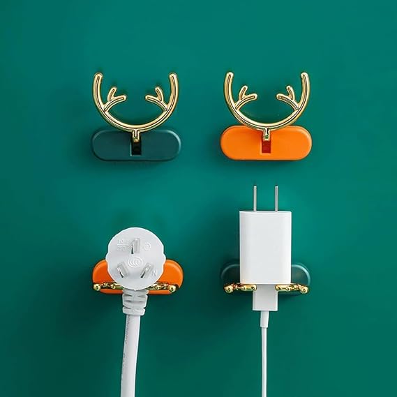 Premium Wall Mounted Plug Holder - Deer Antler Design