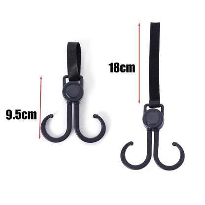 Premium Stroller Hooks 360° Rotating Double Clips (G)