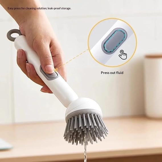 Heavy Duty Dish Scrubber with Soap Dispenser | 360° Rotating (G)