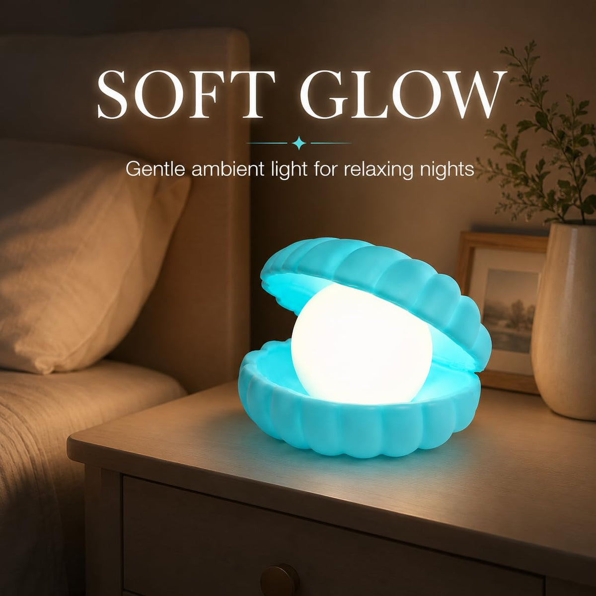 Pearl Shell Night Lamp – Enchanting Ocean Decor Light