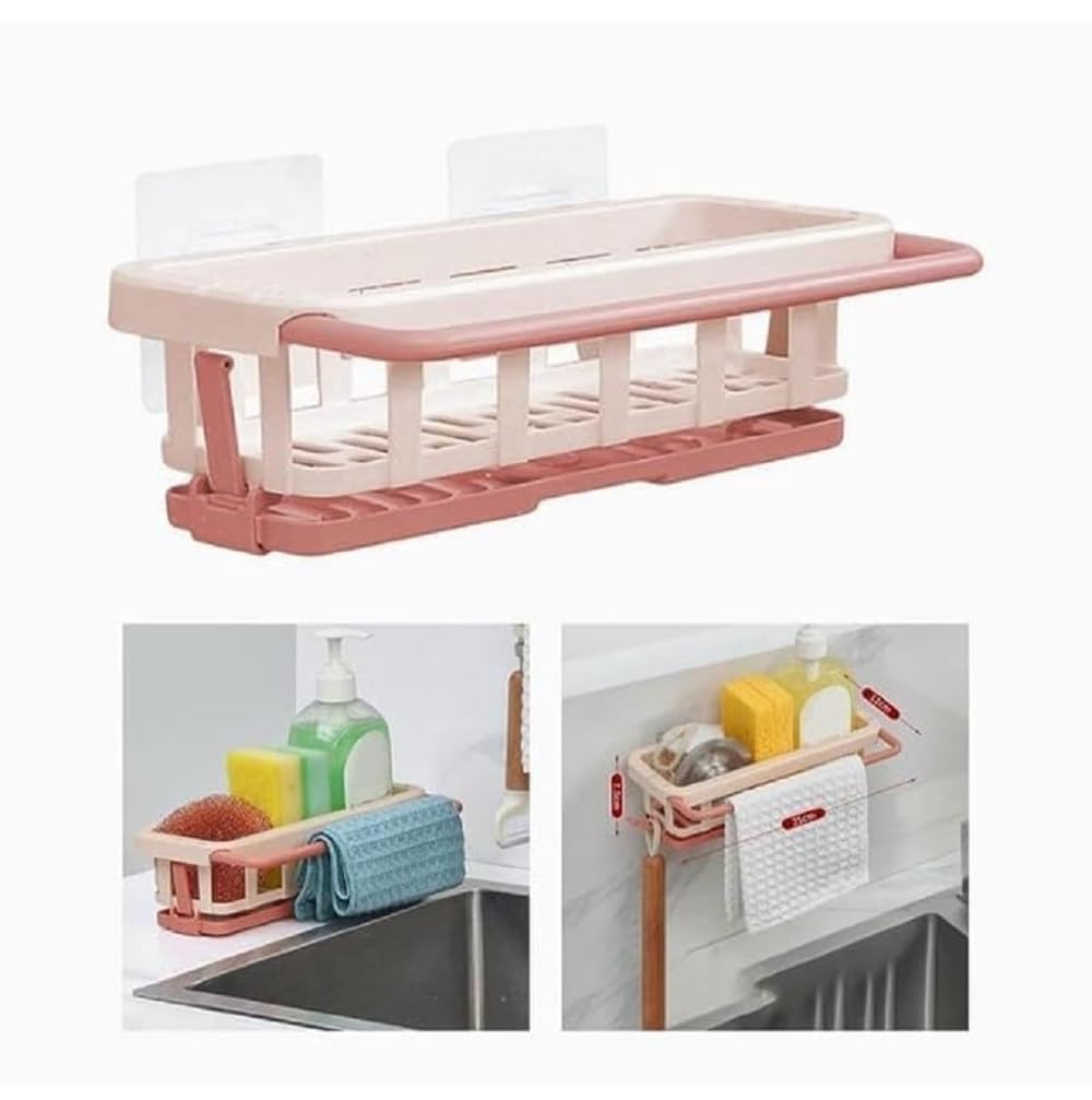 Multi-Purpose Adhesive Wall-Mounted Shelf Organizer for Kitchen & Bathroom