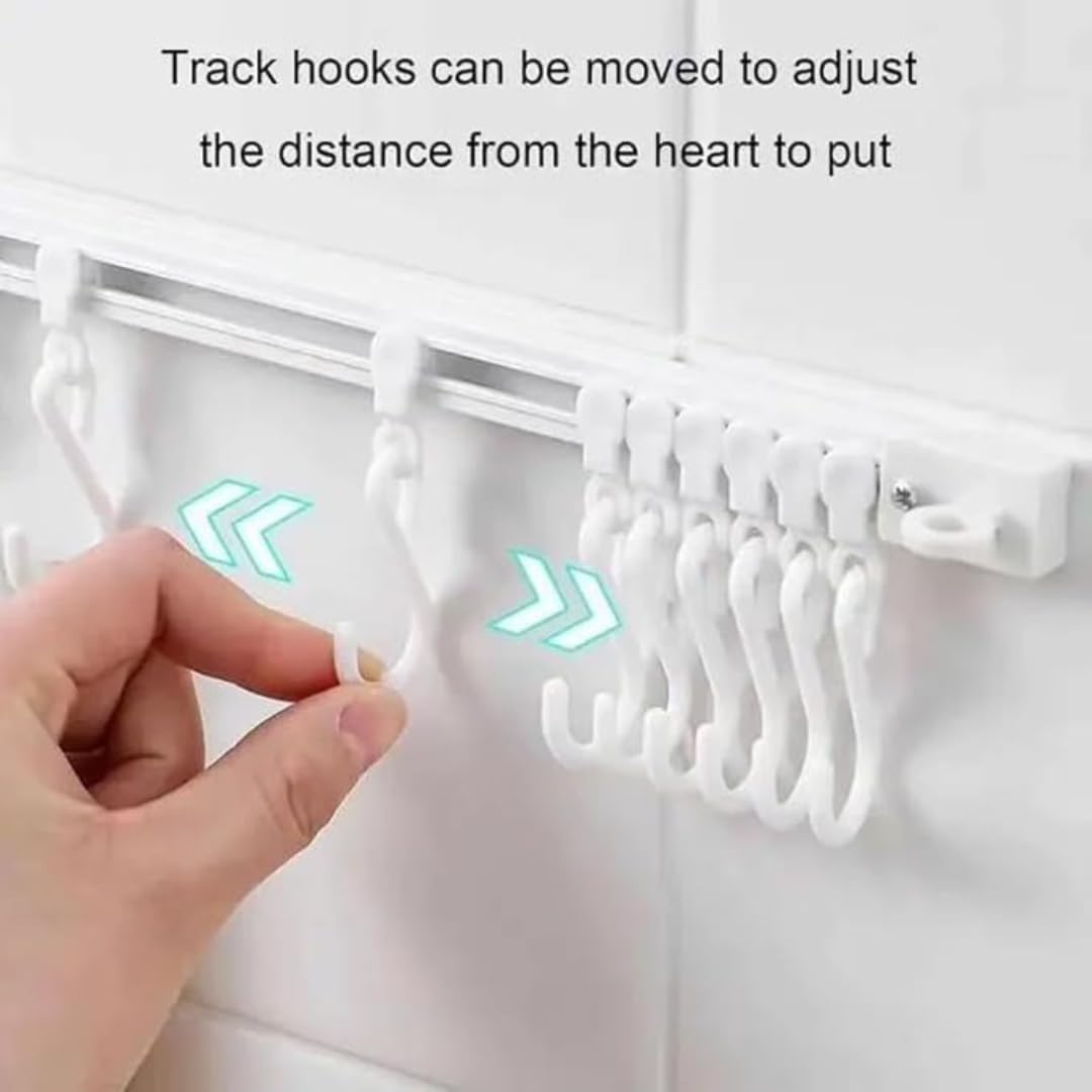 Cabinet Sliding Hook Rack | Adjustable Hooks [40cm]