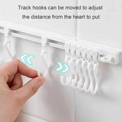 Cabinet Sliding Hook Rack | Adjustable Hooks [40cm]