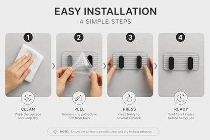 Heavy Duty Self Adhesive Wall Hook for Kitchen & Bathroom