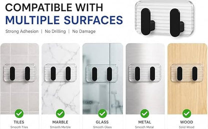 Heavy Duty Self Adhesive Wall Hook for Kitchen & Bathroom