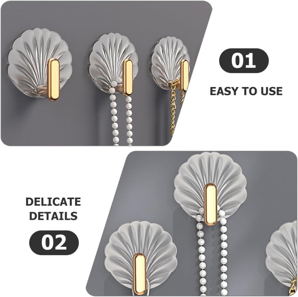Self Adhesive Seashell Wall Hooks - No Drill Magic