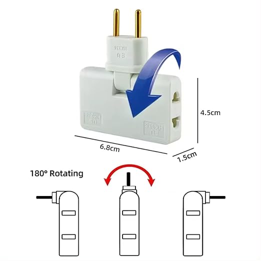 Smart 3-in-1 Rotatable Plug Adapter – Space Saving Design