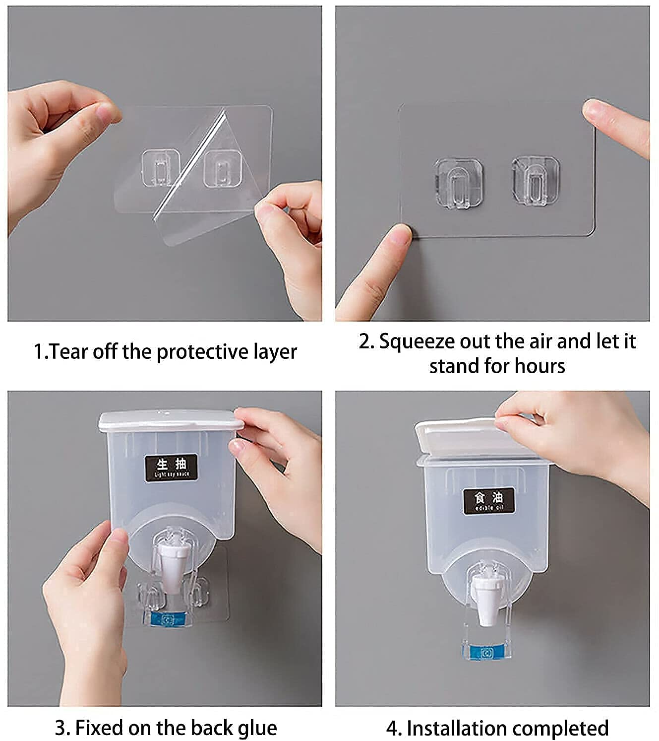 Smart Press Oil & Sauce Dispenser - Wall Mounted Storage