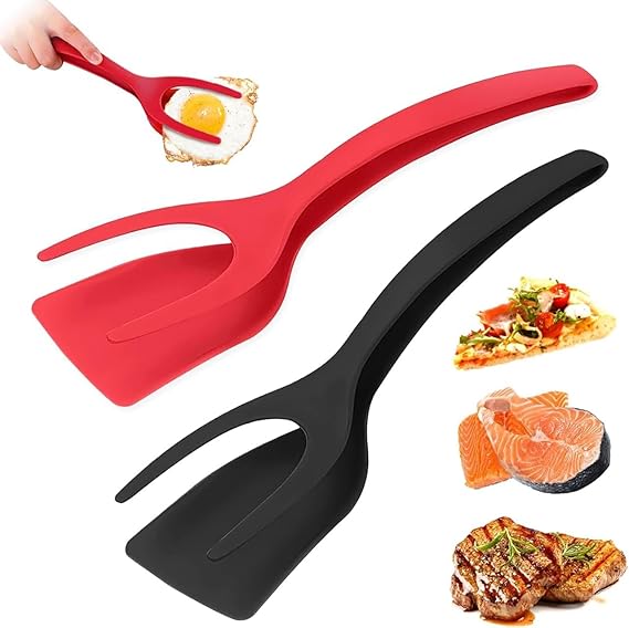 Non Stick Silicone 2 In 1 Grip and Flip Kitchen Spatula (G)