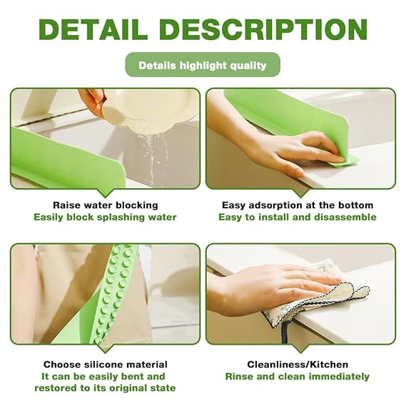 Silicone Sink Splash Guard with Strong Suction Base