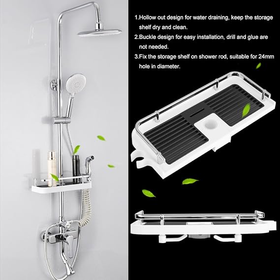 Shower Rod Storage Shelf Organizer - PremiumQuality