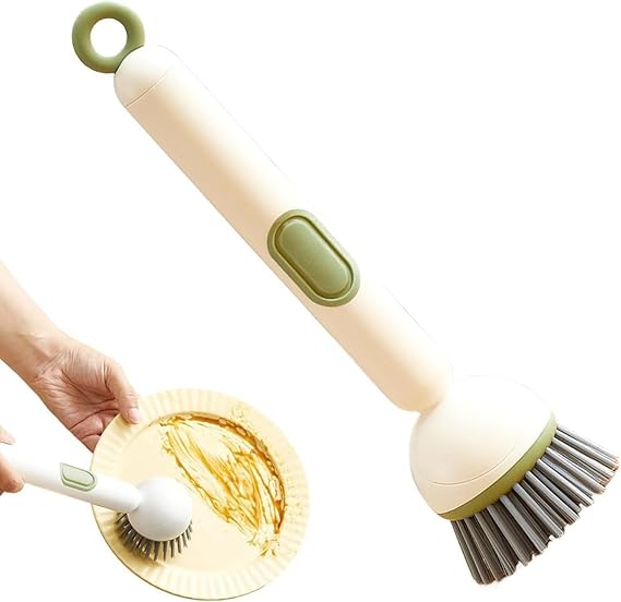 Heavy Duty Dish Scrubber with Soap Dispenser | 360° Rotating (G)