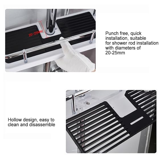 Shower Rod Storage Shelf Organizer - PremiumQuality