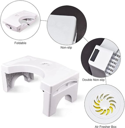 Foldable Toilet Step Stool - Non Slip Heavy Duty