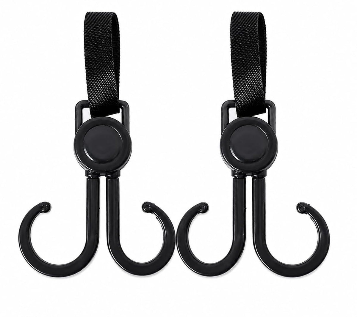 Premium Stroller Hooks 360° Rotating Double Clips (G)