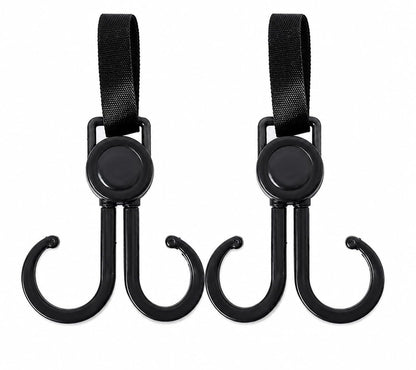 Premium Stroller Hooks 360° Rotating Double Clips (G)