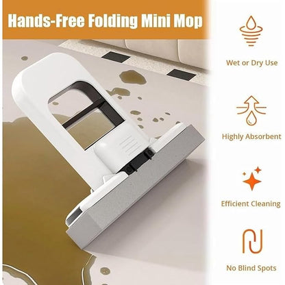 Self-Squeeze Foldable Mini Sponge Mop For Quick Cleaning (G)