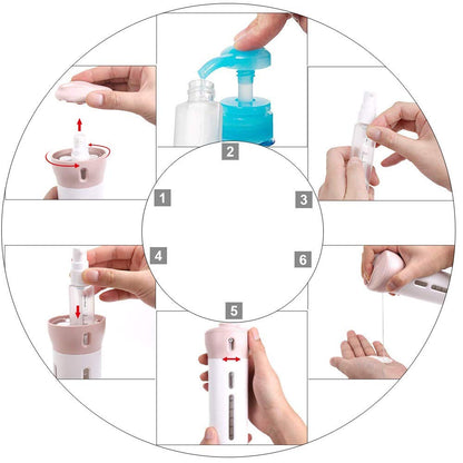 4-in-1 Refillable Travel Dispenser Bottle | Leak Proof