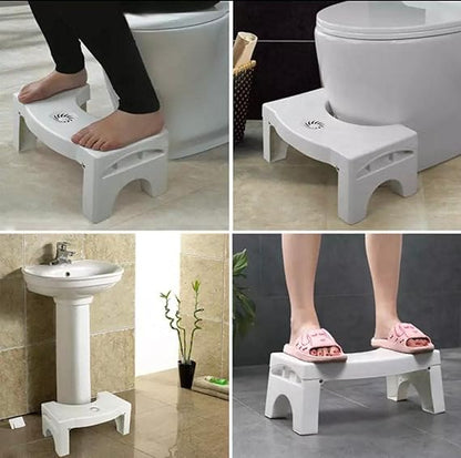 Foldable Toilet Step Stool - Non Slip Heavy Duty