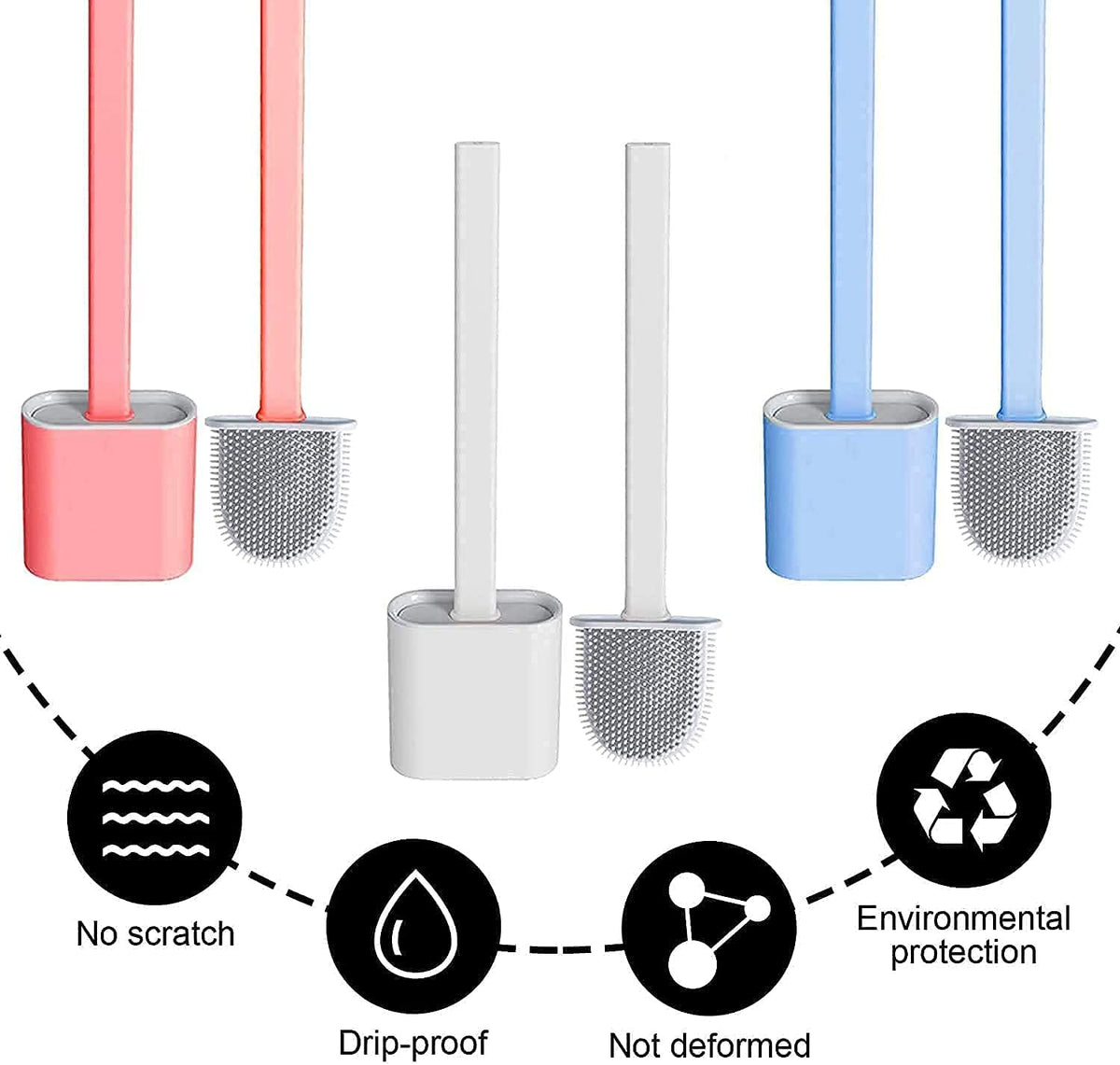 Silicone Toilet Brush for Hygienic Bathroom Cleaning