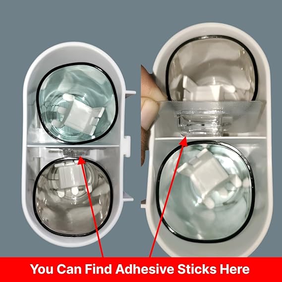 Double Cup Wall Mounted Toothbrush Organizer