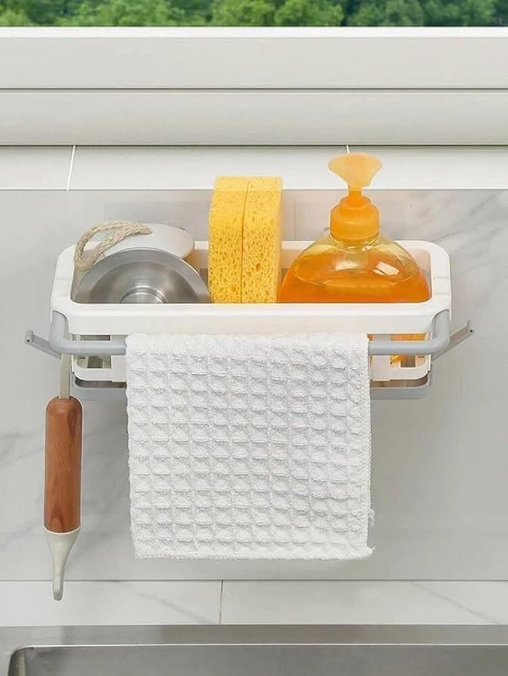Multi-Purpose Adhesive Wall-Mounted Shelf Organizer for Kitchen & Bathroom