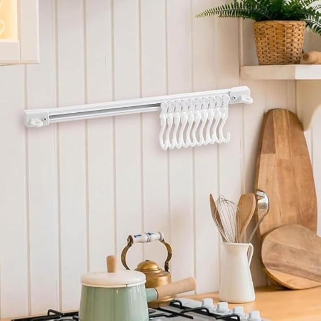 Cabinet Sliding Hook Rack | Adjustable Hooks [40cm]