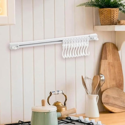 Cabinet Sliding Hook Rack | Adjustable Hooks [40cm]