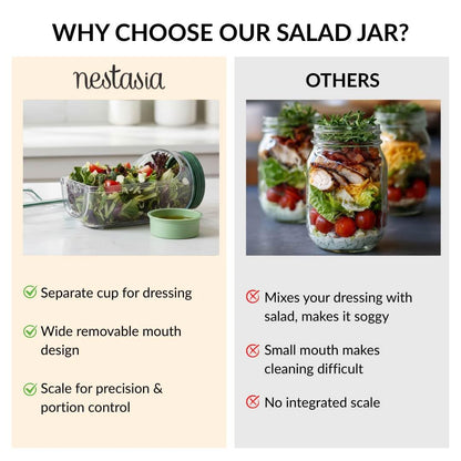 Leak Proof Salad Jar with Side Opening & Lid (G)