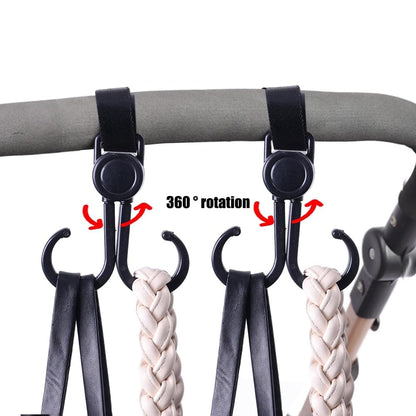 Premium Stroller Hooks 360° Rotating Double Clips (G)